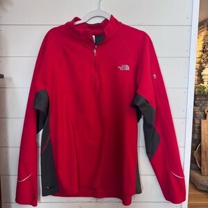 The North Face Men's Flight Series sweatshirt Sz. XXL quarter-zip Red &Gray